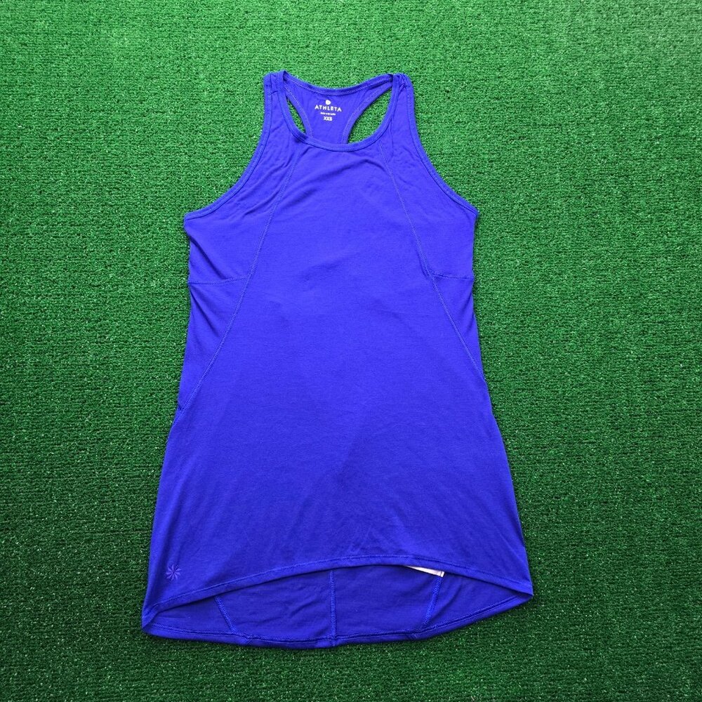 Athleta Tank Top Womens 2XS Blue Purple Sleeveless Racerback Yoga Workout Gym